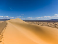 Gobi Desert Sand Dunes Foot Tracks