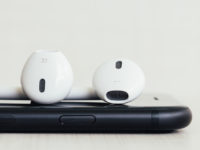 Close-up earpods stack on new iphone