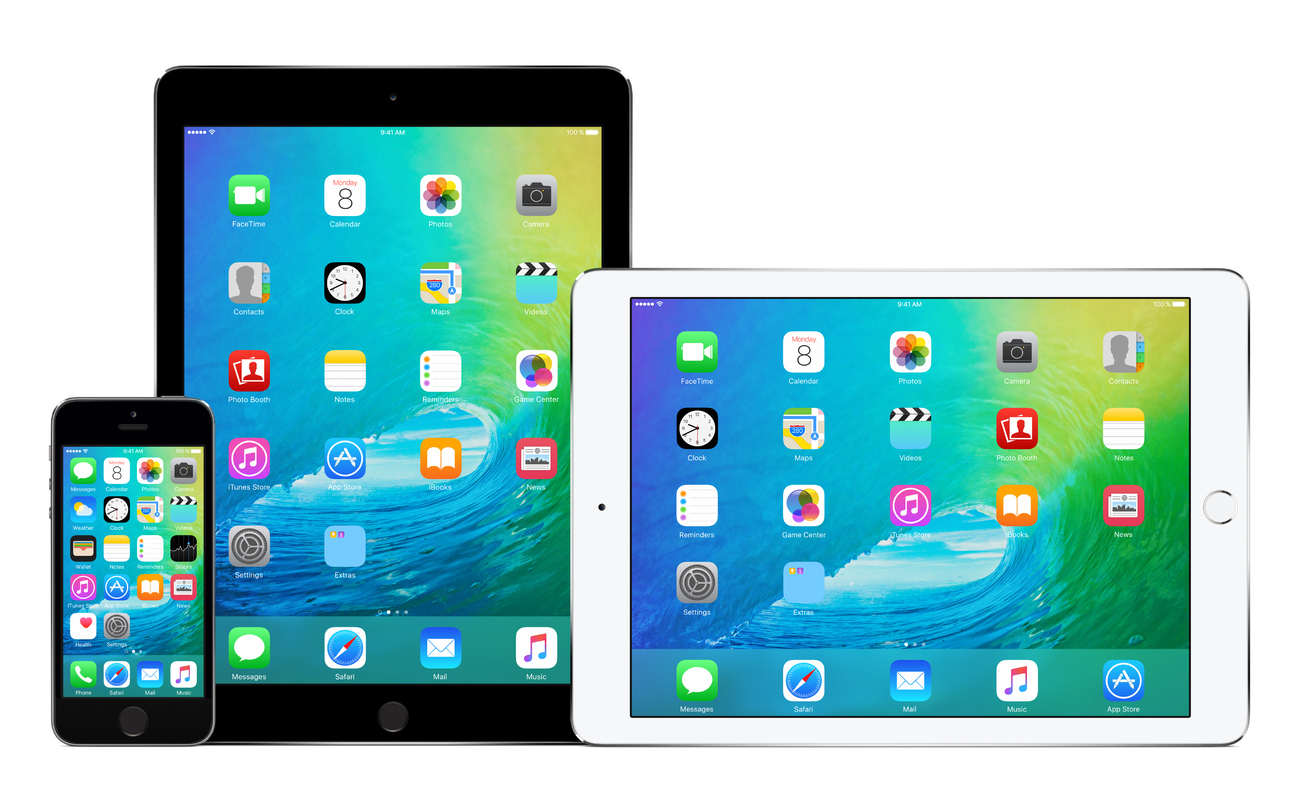 Apple iPhone 5s and two iPad Air 2
