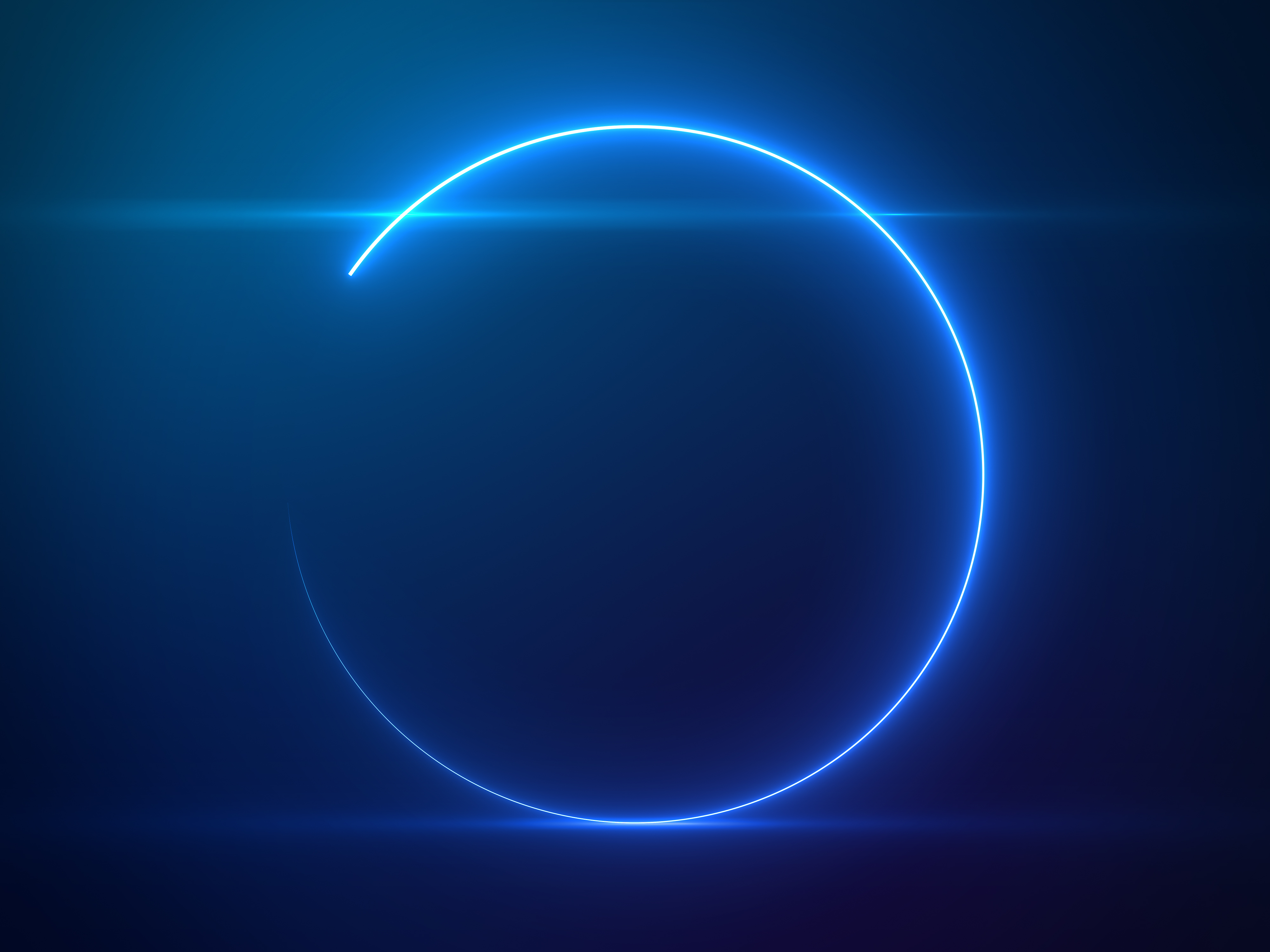 Beautiful Blue Circle Light with Lens Flare on Particles Background