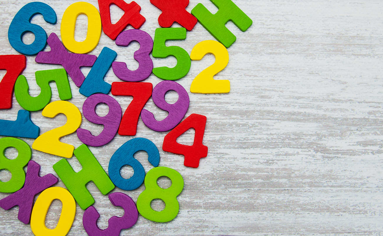 colorful wooden numbers