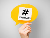 Hashtag post viral web network media tag business.